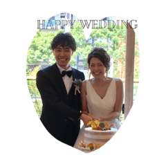 [LINEスタンプ] happy wedding y＆m