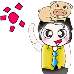 [LINEスタンプ] .. Mr. Kanaka and Pig..^^