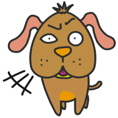 [LINEスタンプ] Plz Brown dog