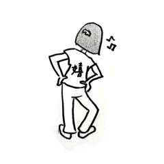 [LINEスタンプ] オカッパ頭の背中Tの画像（メイン）