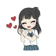 [LINEスタンプ] Eiko, the cute schoolgirlの画像（メイン）