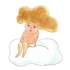[LINEスタンプ] 雲のようなフワフワヘアーの男の子