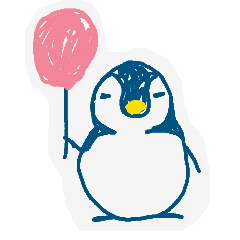 [LINEスタンプ] ゆるカワイイ ラフ描きペンギンの画像（メイン）