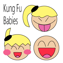 [LINEスタンプ] Kung Fu Babies ( English part 1 )