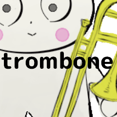 [LINEスタンプ] orchestra trombone everyone English verの画像（メイン）