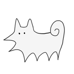 [LINEスタンプ] シンプルに白いいぬ