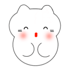 [LINEスタンプ] 動く！韓国語のかわいい白猫（日本語付）の画像（メイン）