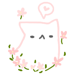 [LINEスタンプ] flower cat fairy
