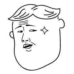 [LINEスタンプ] Central parting Slanted eyebrows Boy