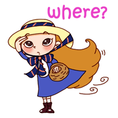 [LINEスタンプ] Cute little girl with hat