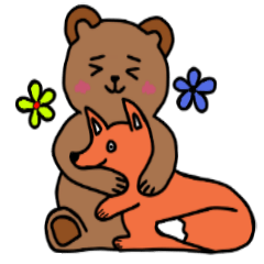 [LINEスタンプ] Bear Yu and Fox Shi