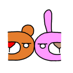 [LINEスタンプ] ブサ可愛クマとウサギ