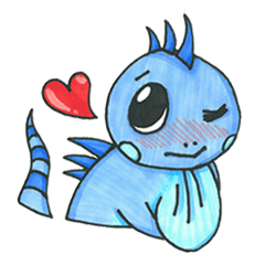 [LINEスタンプ] Blue iguan monmon with its friends