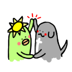 [LINEスタンプ] モビちゃんとサンパちゃんの一日
