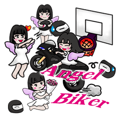 [LINEスタンプ] Angel Biker (International)